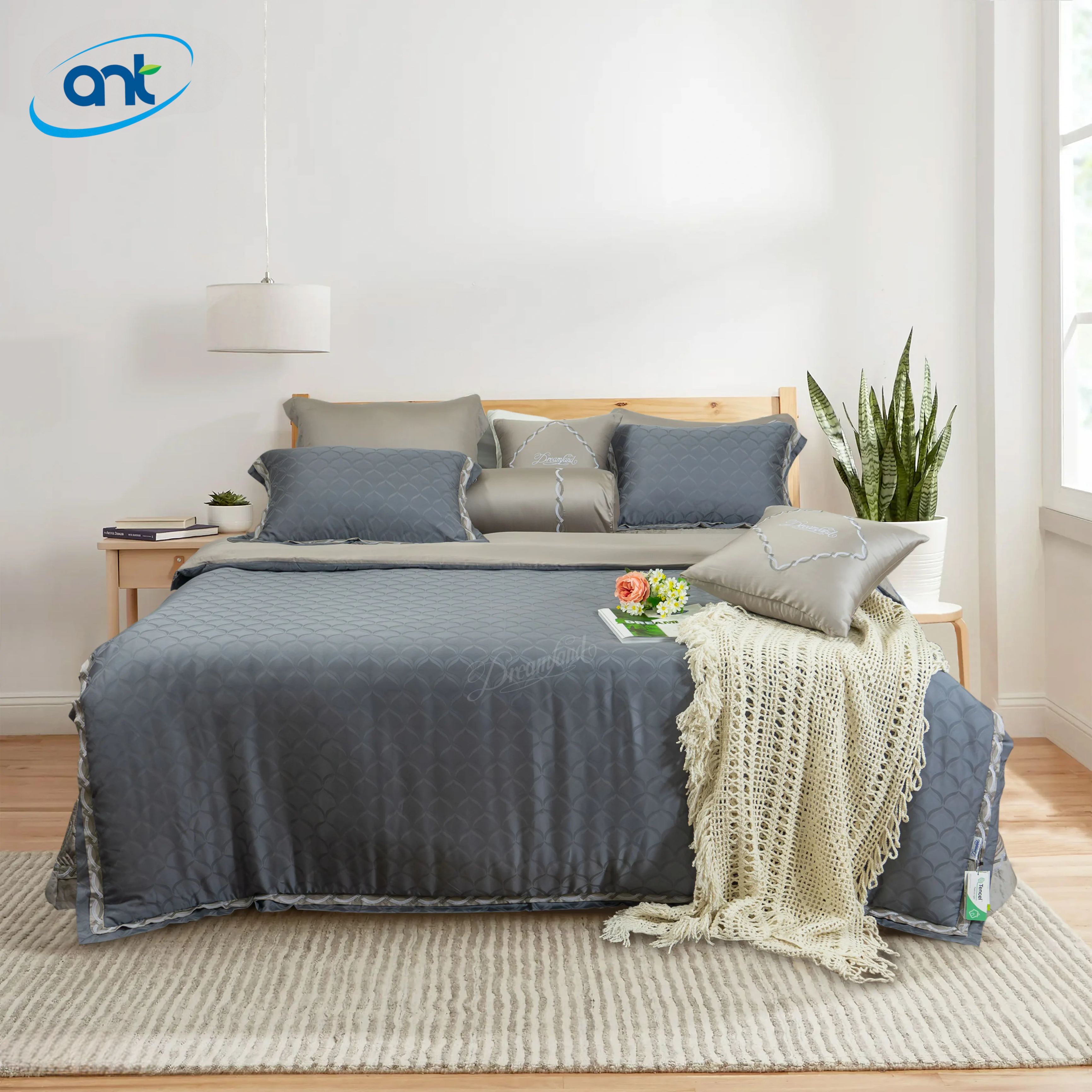 Bộ Chăn Ga Gối Tơ Tằm Cao Cấp HJ03