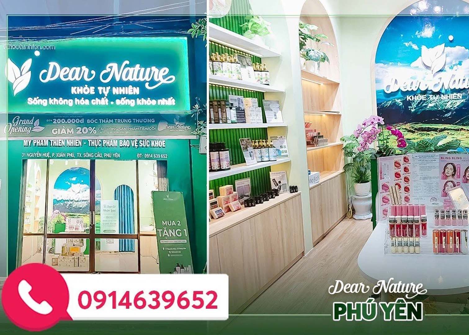 <b>Showroom Dear Nature Miền Trung</b><p>31 Nguyễn Huệ - Phú Yên</p>