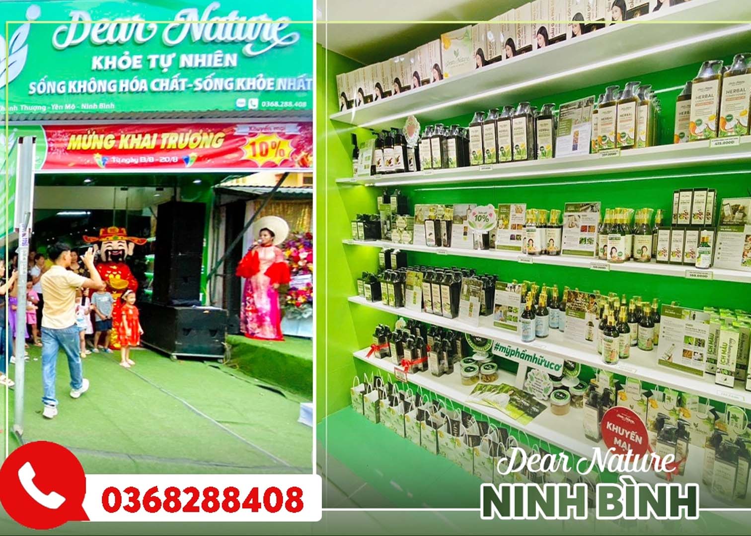 <b>Showroom Dear Nature Miền Bắc</b><p>Chợ Bến - Khánh Thượng - Yên Mô - Ninh Bình</p>