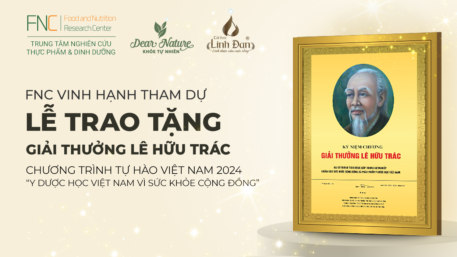 Trung Tâm Nghiên Cứu Thực Phẩm và Dinh Dưỡng FNC vinh dự nhận được Giải thưởng Lê Hữu Trác vì những đóng góp cho sức khỏe cộng đồng