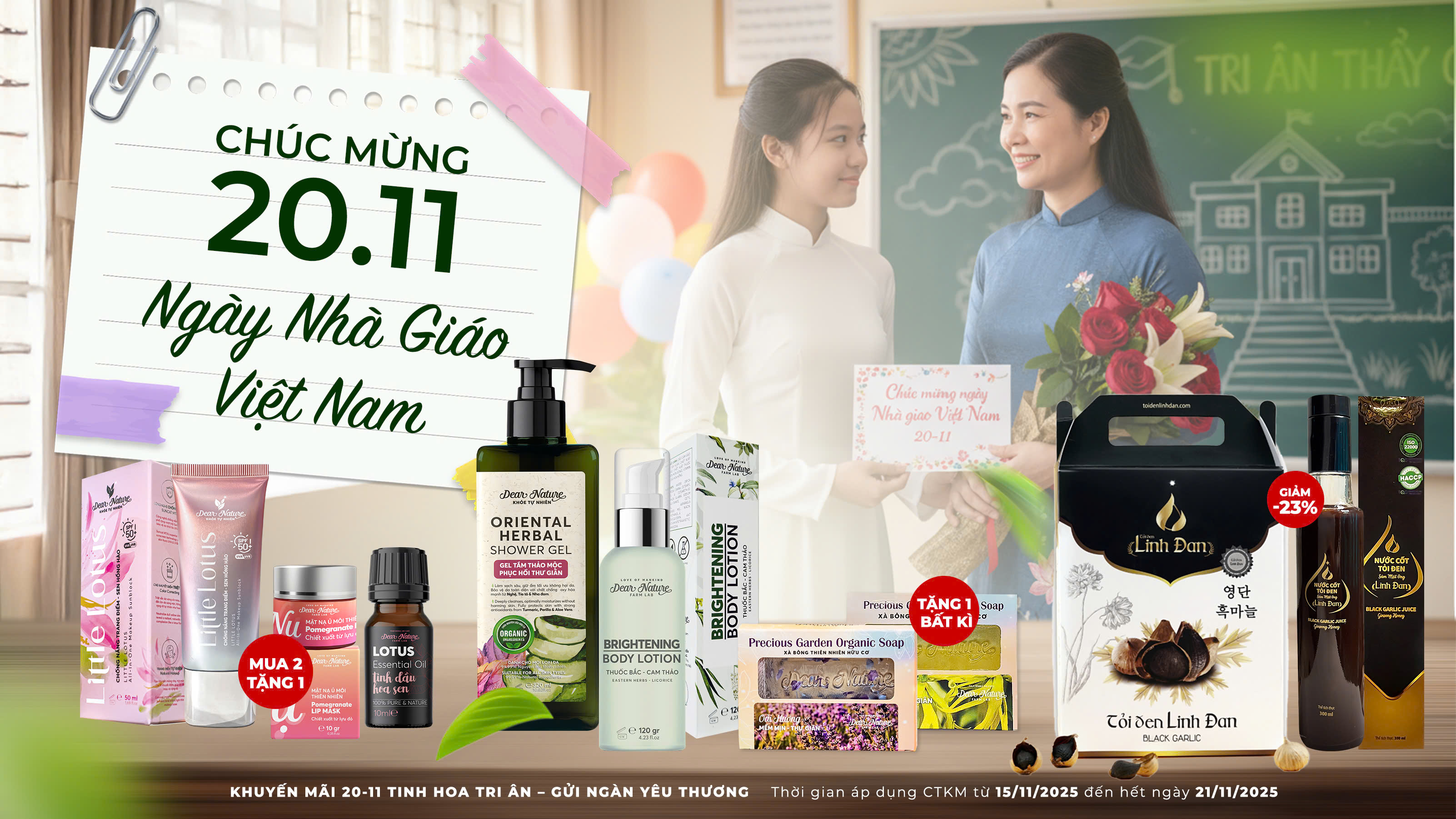 CHƯƠNG TRÌNH KHUYẾN MÃI 20/11: TINH HOA TRI ÂN – GỬI NGÀN YÊU THƯƠNG