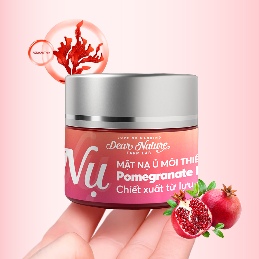 Mặt nạ ủ môi NỤ Lựu Đỏ Dear Nature là giải pháp điều trị và phục hồi môi thâm ban đêm