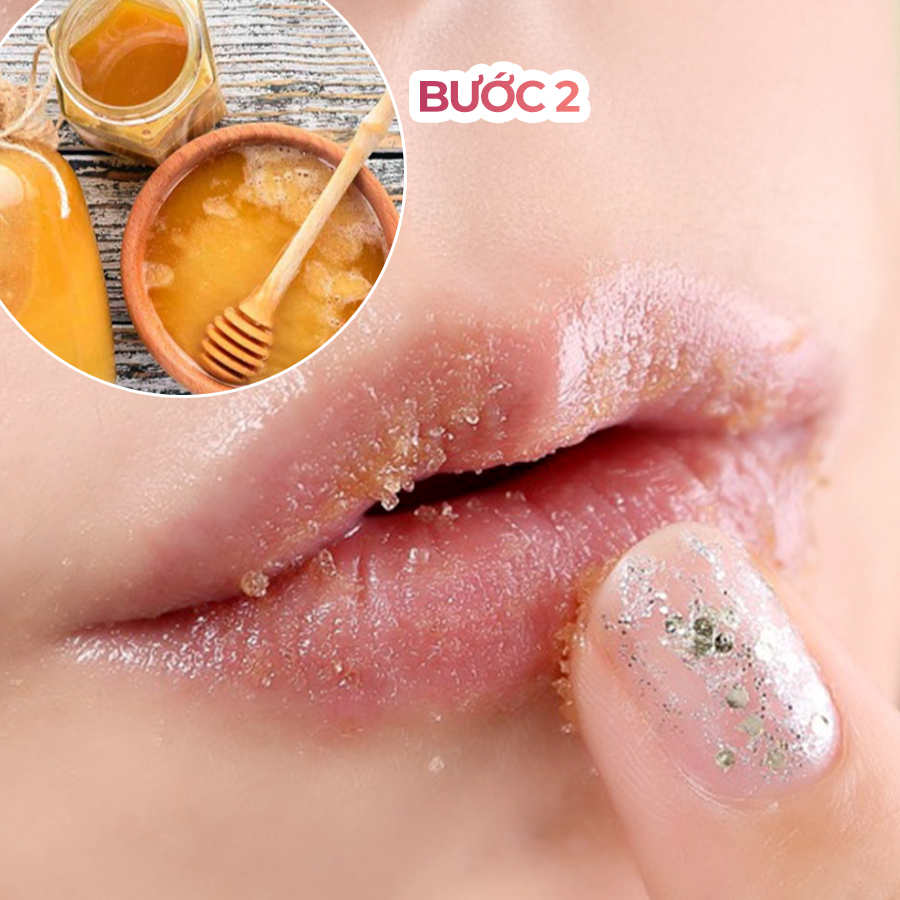 Tẩy tế bào chết môi tại nhà bằng đường và mật ong hoặc dầu dừa