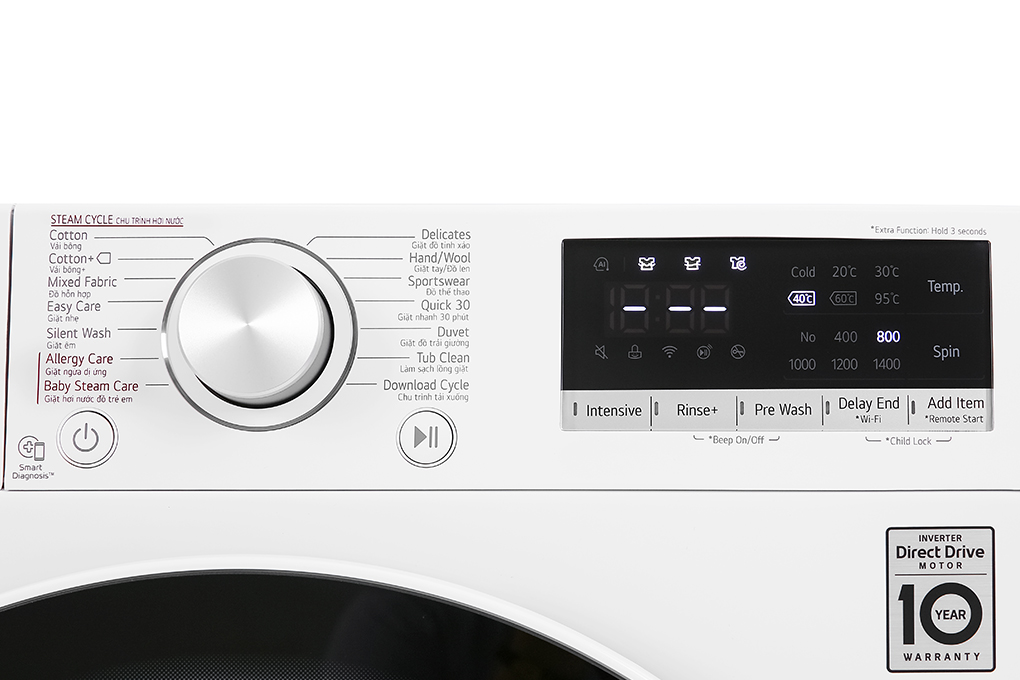 Máy giặt lồng ngang LG 8,5 Kg FV1408S4W Inverter