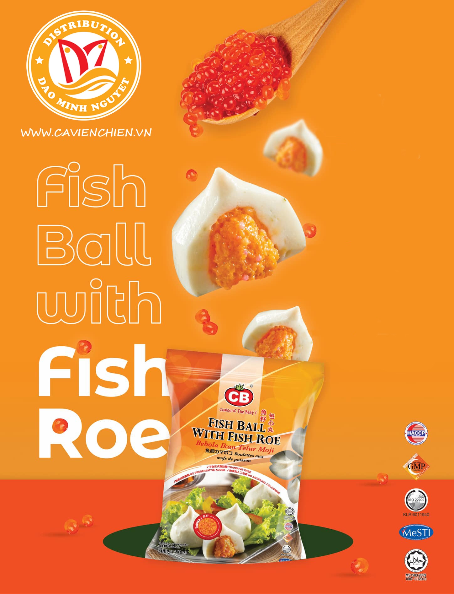 Bánh Bao Trứng Cá Hồi Cb 500G