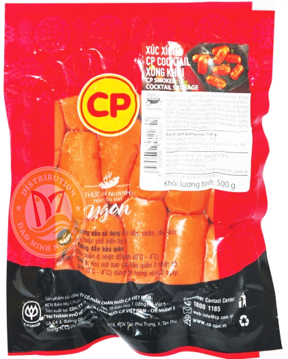 XÚC XÍCH COCKTAIL XÔNG KHÓI CP 500G