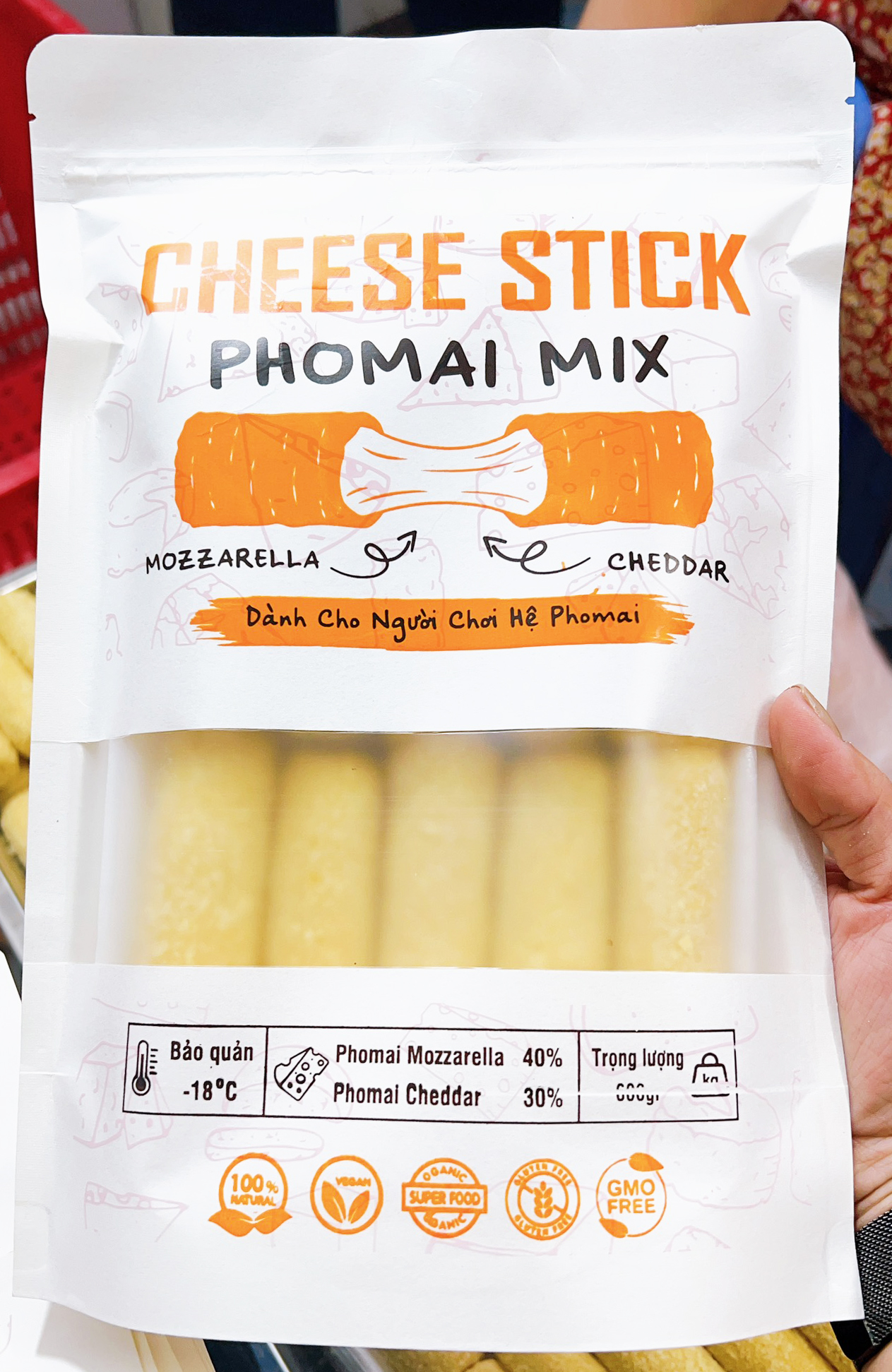 CHEESE STICK MOZ & CHED 500G