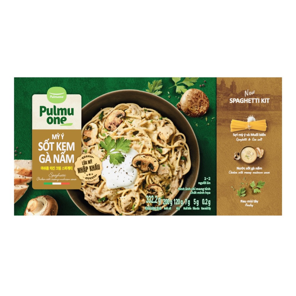 MÌ Ý SỐT KEM GÀ NẤM 332G Pulmuone