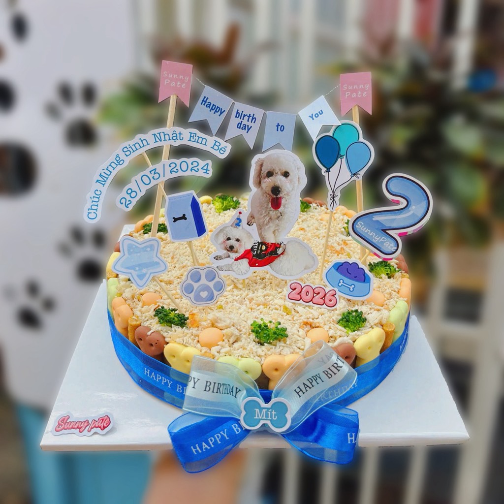 Bánh sinh nhật pate cho thú cưng bản VEGGIE