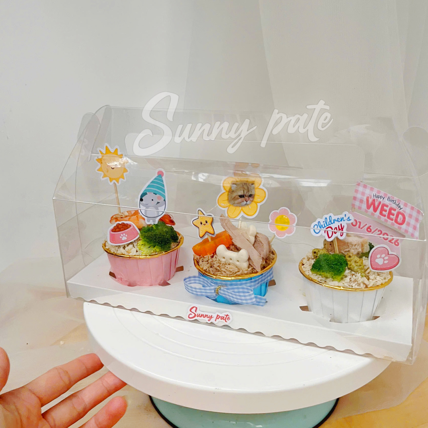 Set CUPCAKE Sunny pate tươi chúc mừng thú cưng