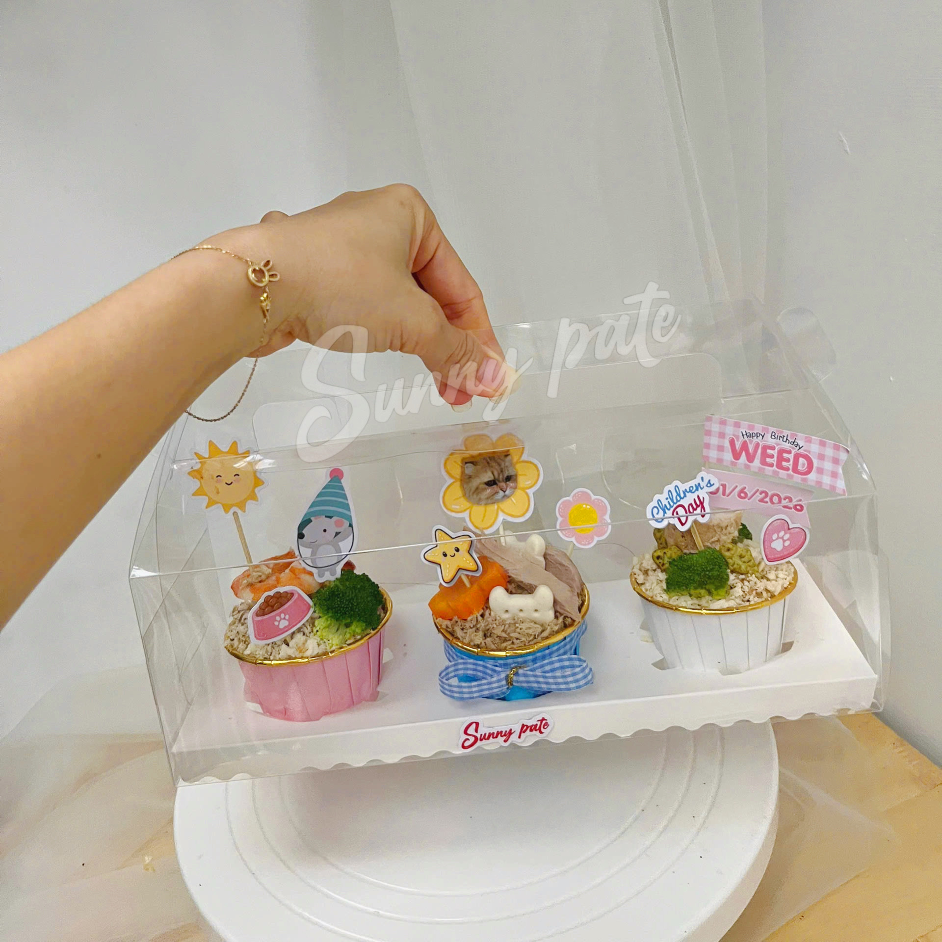 Set CUPCAKE Sunny pate tươi chúc mừng thú cưng