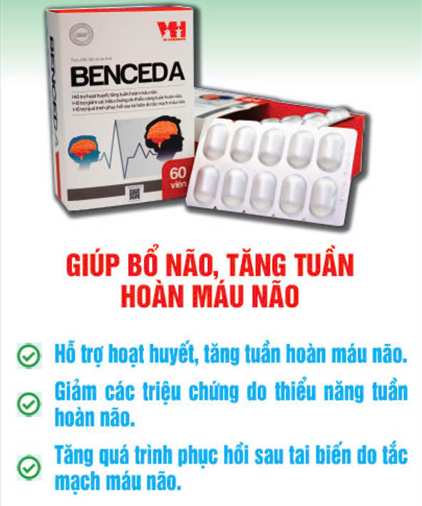 Thực phẩm chức năng bổ sung máu lên não BENCEDA hộp 60 viên