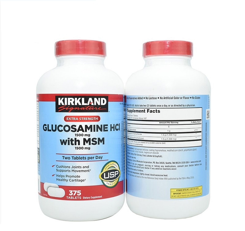 Thuốc bổ xương khớp Glucosamine HCl with MSM 1500mg Kirkland của Mỹ đảm bảo chất lượng và an toàn