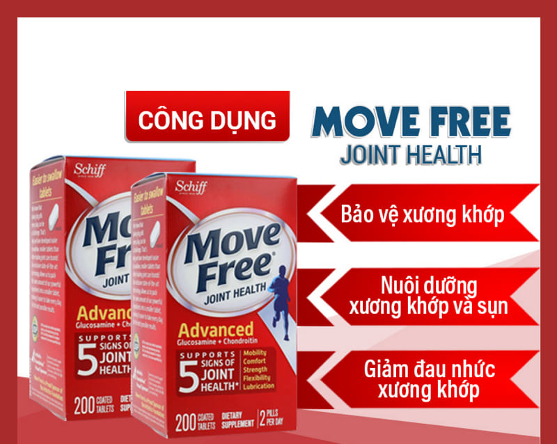 Thuốc Move Free Joint Health của Mỹ hỗ trợ sức khỏe xương khớp hiệu quả