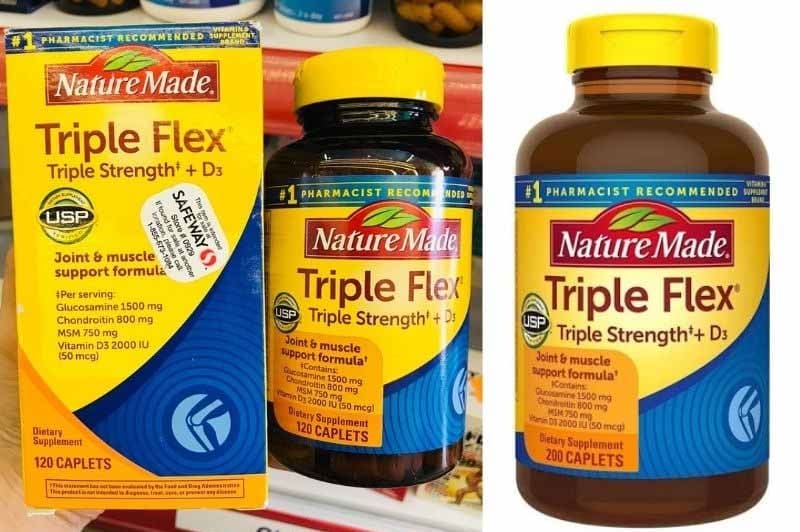 Thuốc Nature Made Triple Flex hỗ trợ tăng cường sức khỏe xương khớp và đảm bảo an toàn 