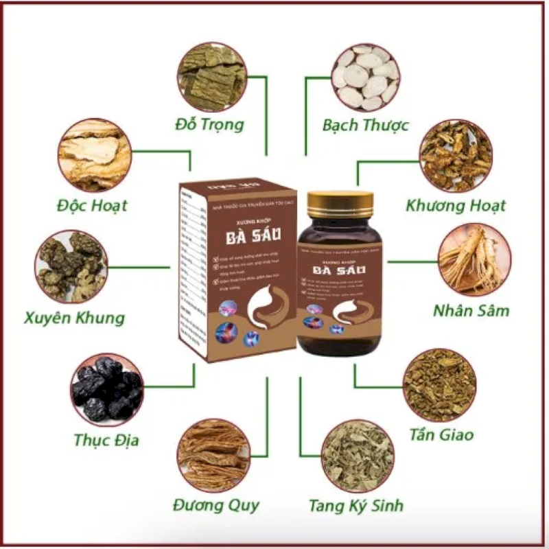 Thành phần chính có trong thuốc khớp bà sáu