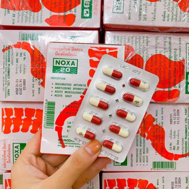 Thuốc trị đau khớp Thái Lan với thành phần chính chứa Piroxicam