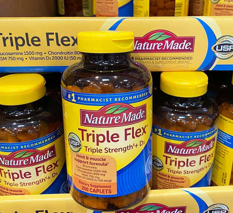 Viên uống Nature Made Triple Flex được làm từ các thành phần tự nhiên