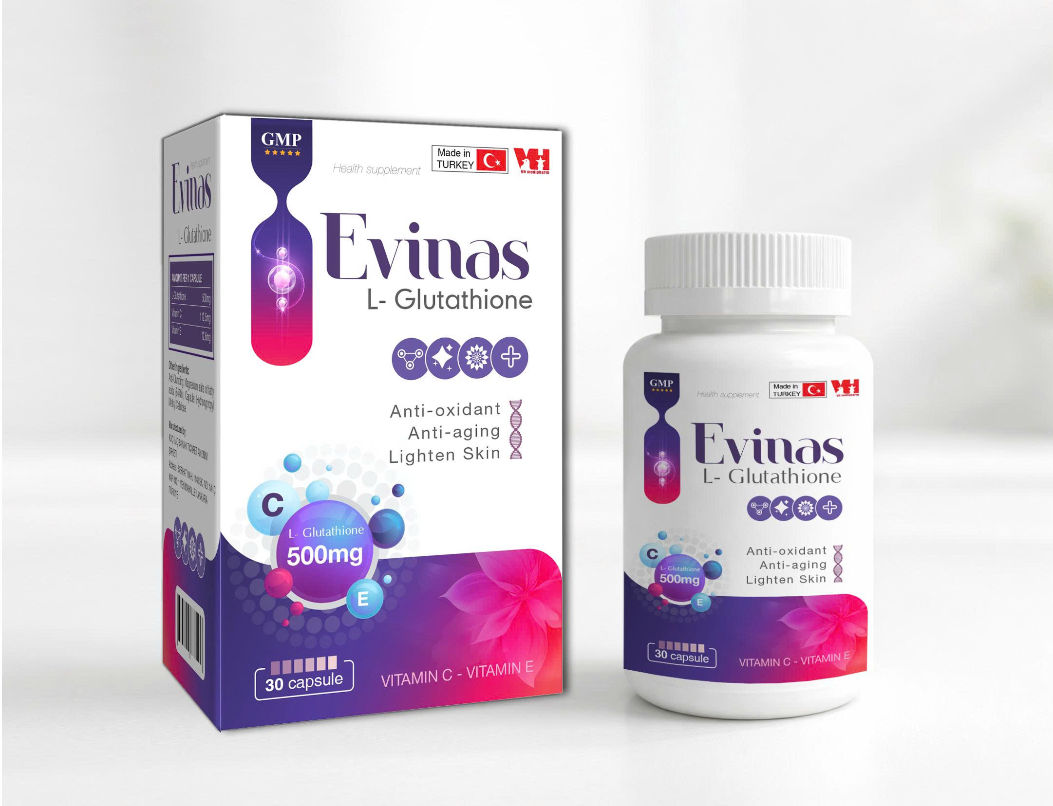 Evinas - Hỗ trợ và phòng ngừa các bệnh lý về gan, hỗ trợ chống oxy hóa, hỗ trợ làm sáng da