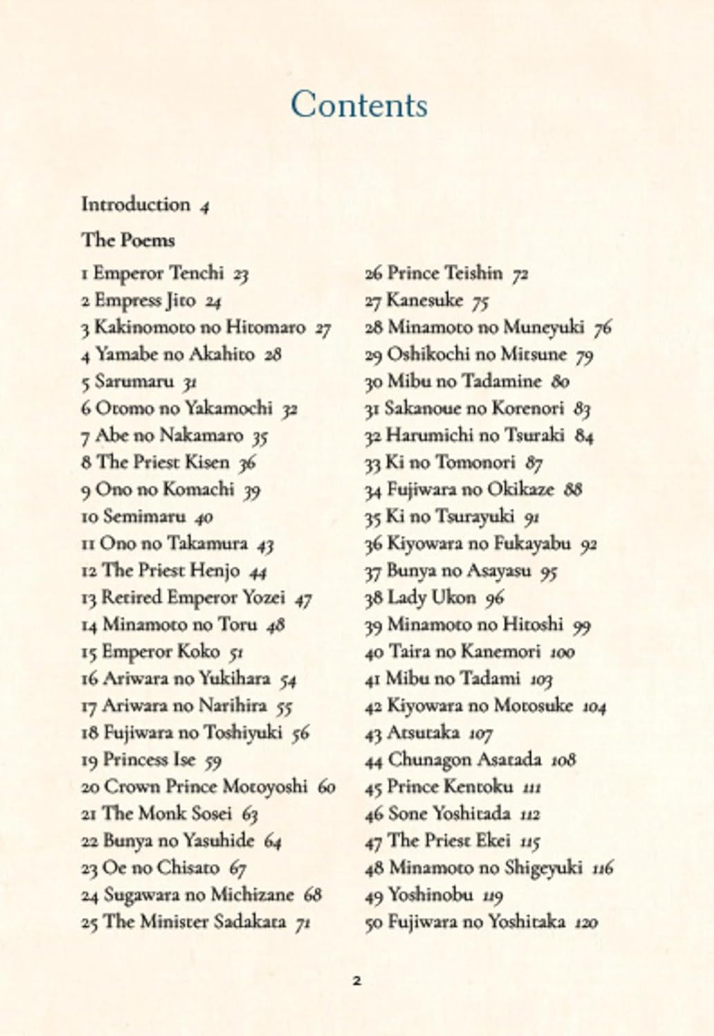 One Hundred Poems from Old Japan