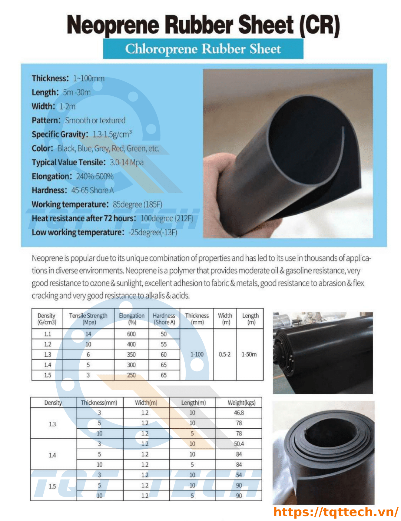 catalogue cao su neopren cr