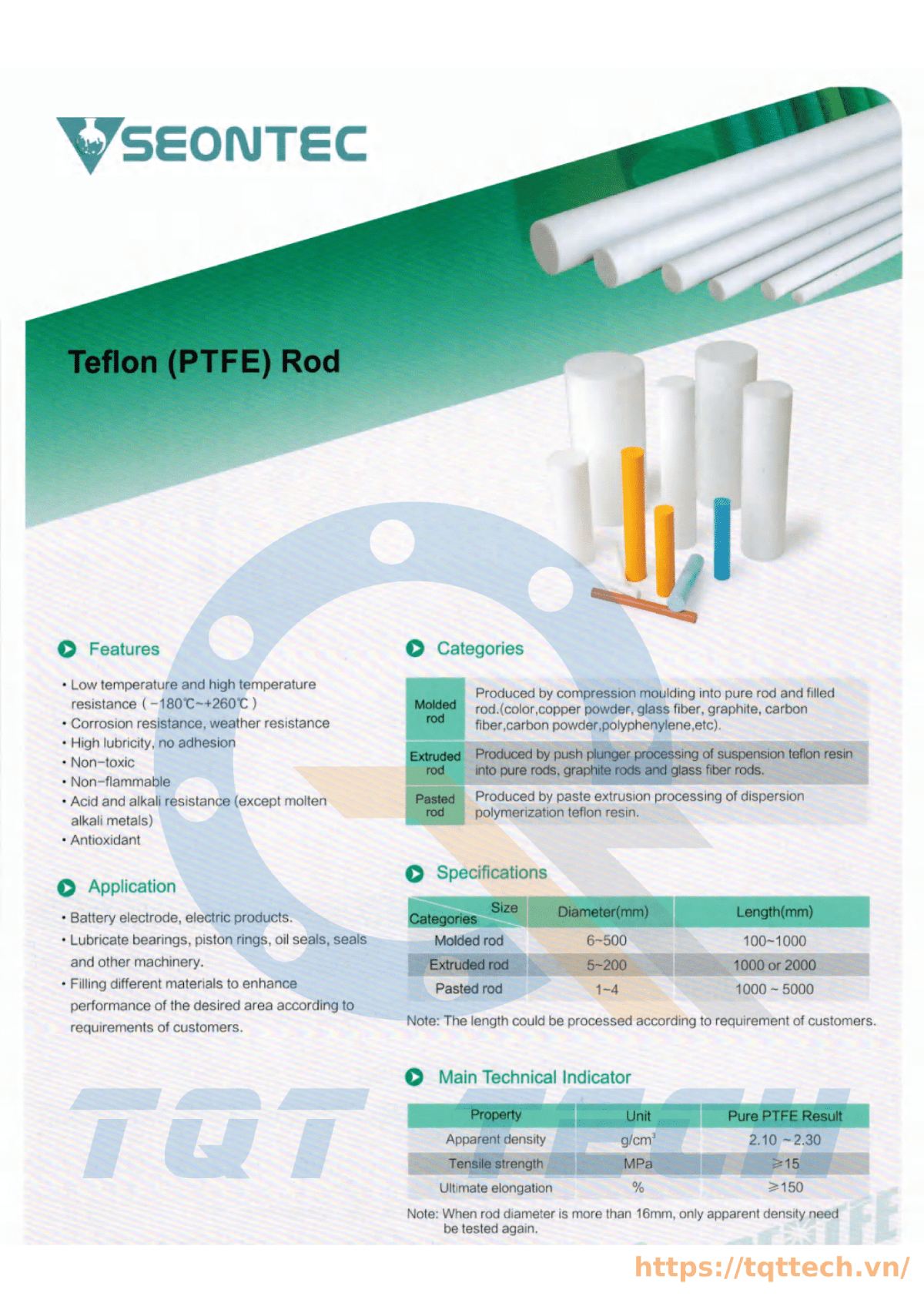 catalogue cây nhựa PTFE (teflon)
