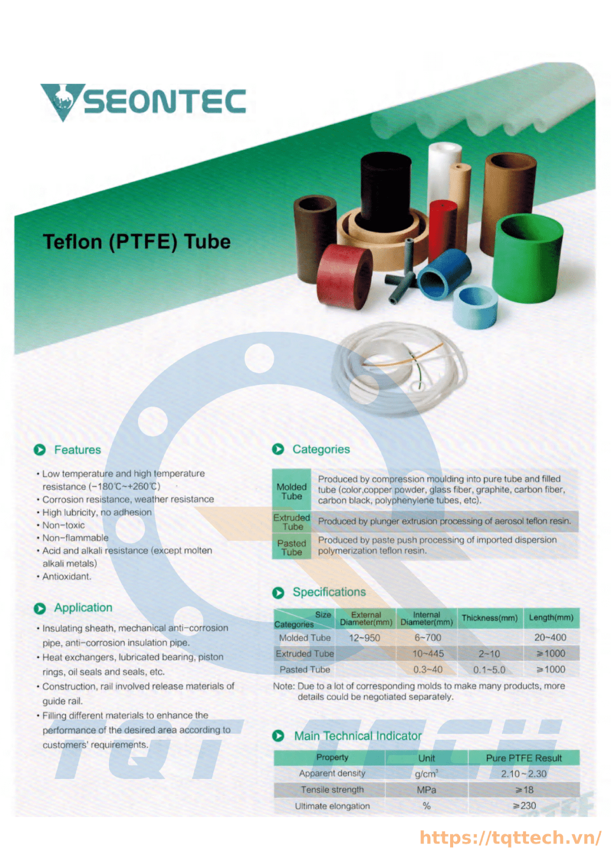 catalogue ống nhựa ptfe (teflon)