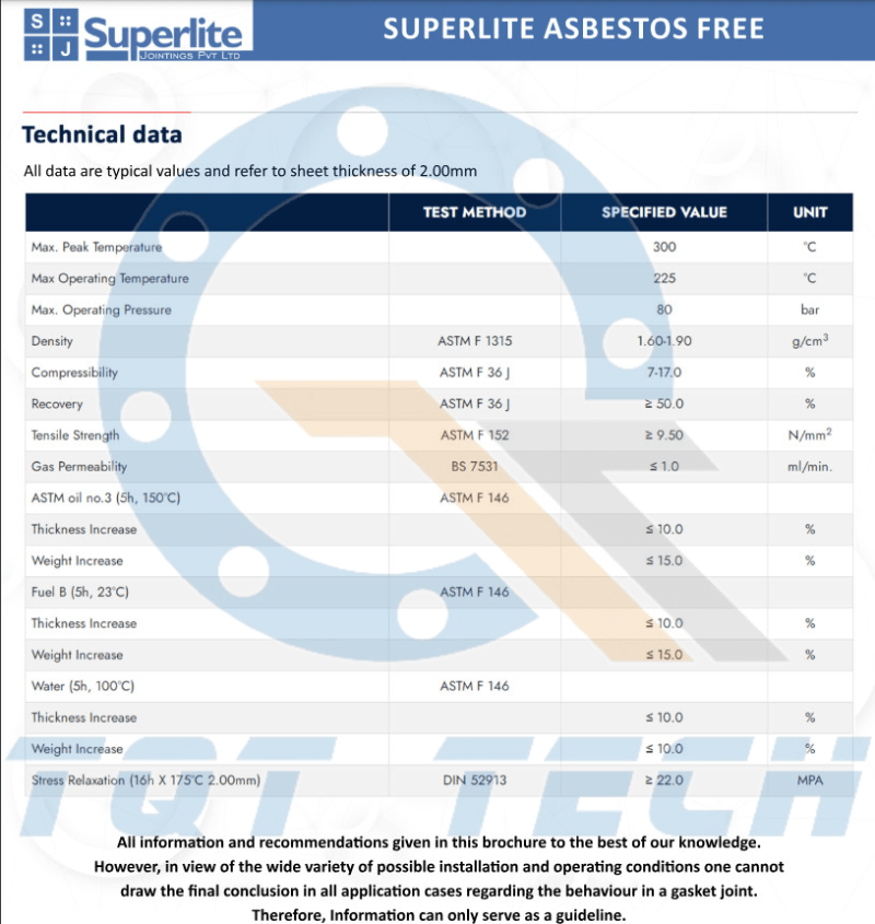 catalogue tấm gioăng không amiang superlite af oil 220 - 2