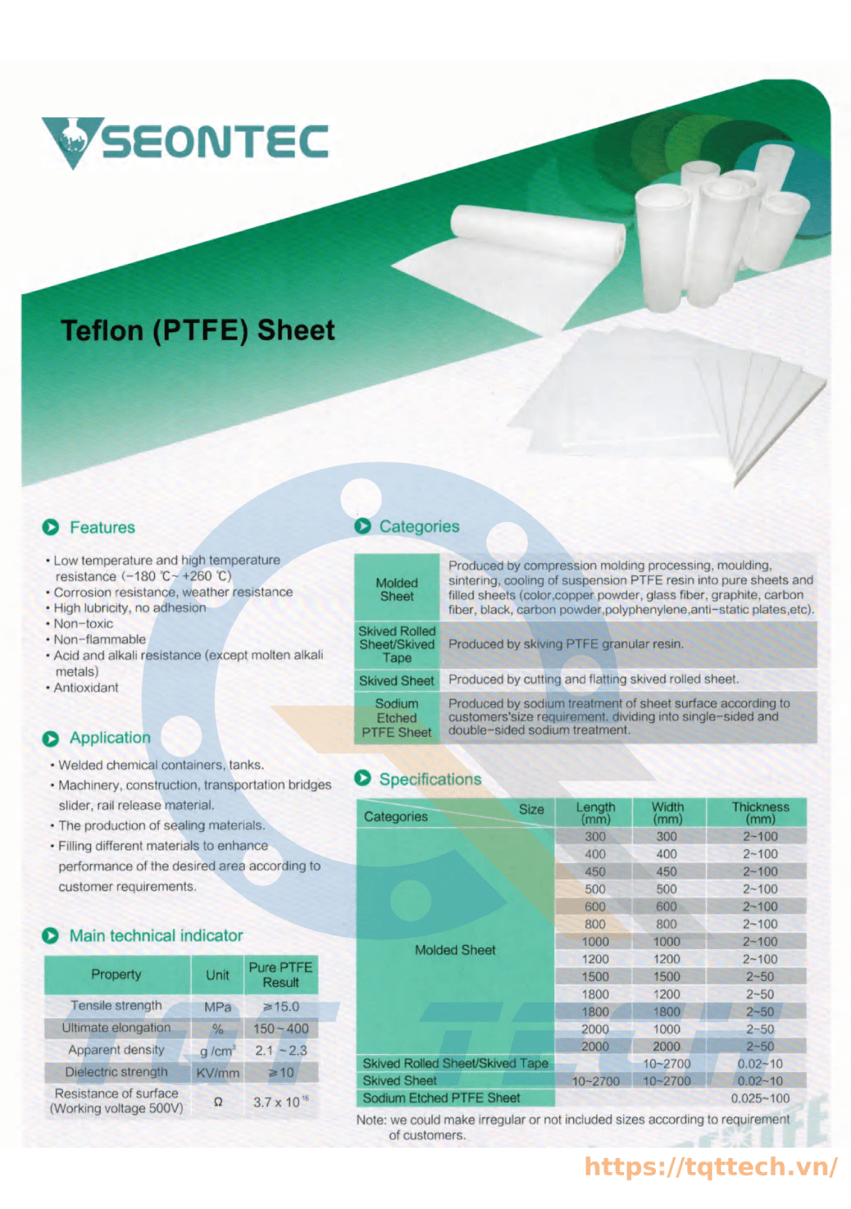 catalogue tấm nhựa ptfe (teflon)