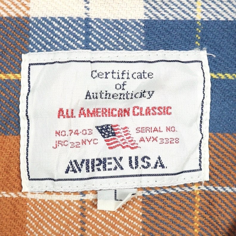 Avirex Japan Heavy Flannel Shirt Size L