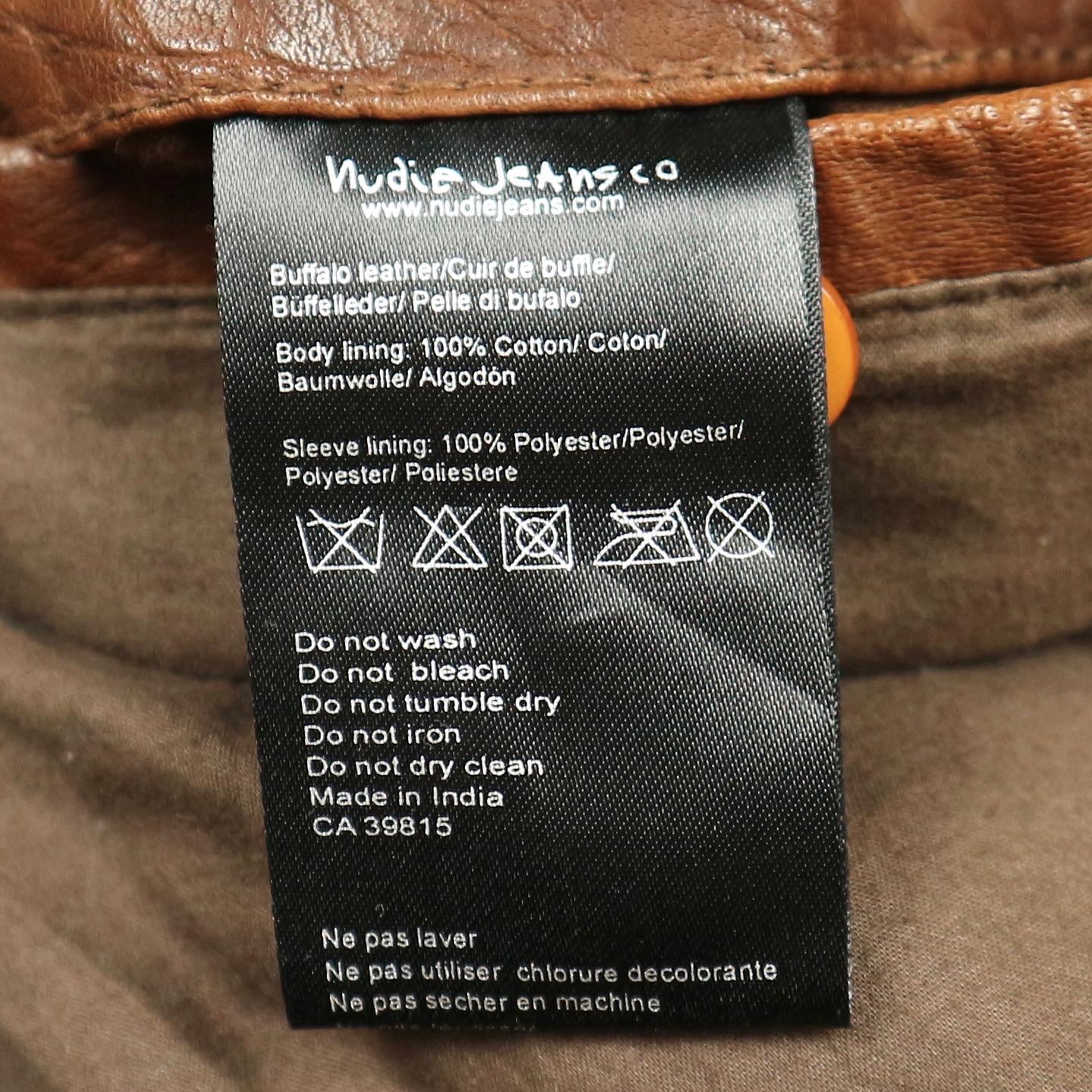 Nudie Jeans Ervin Leather Jacket Size M