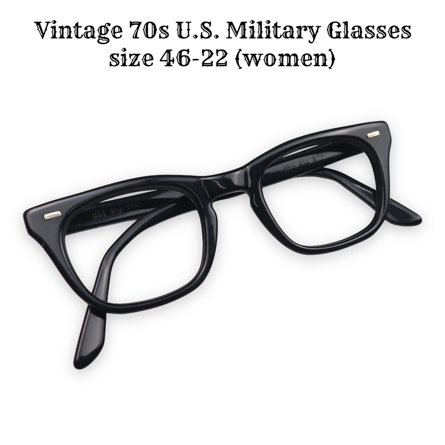 Vintage 70s U.S. Military Glasses Size 46-22 Women