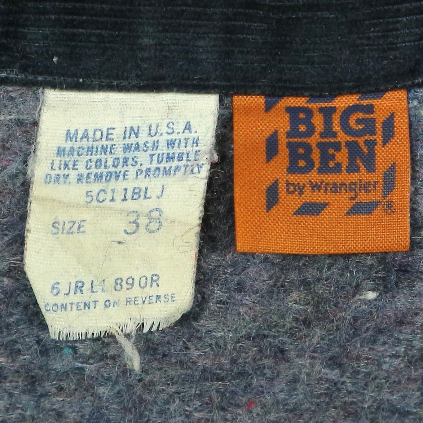 Vintage 70s BIG BEN Wrangler Denim Jacket Size M