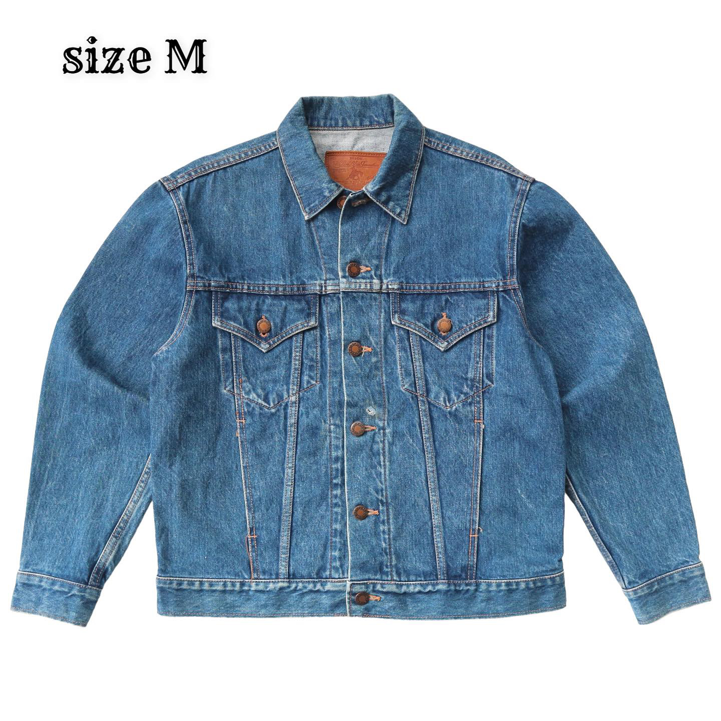 Vtg Bison Japan Denim Trucker Jacket Size M