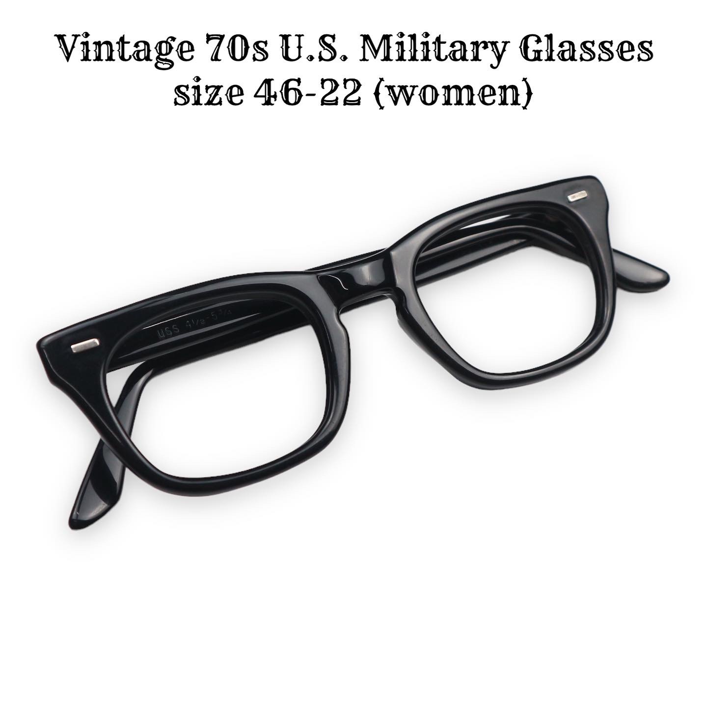 Vintage 70s U.S. Military Glasses Size 46-22 Women