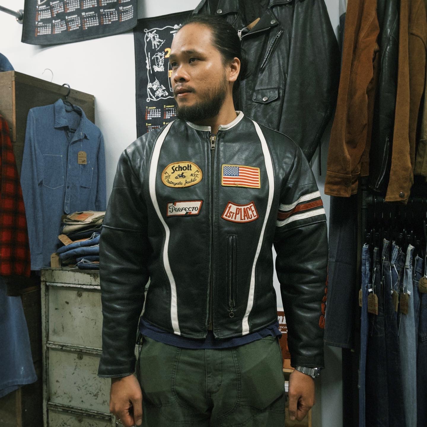 Schott USA Racer Leather Jacket Size M