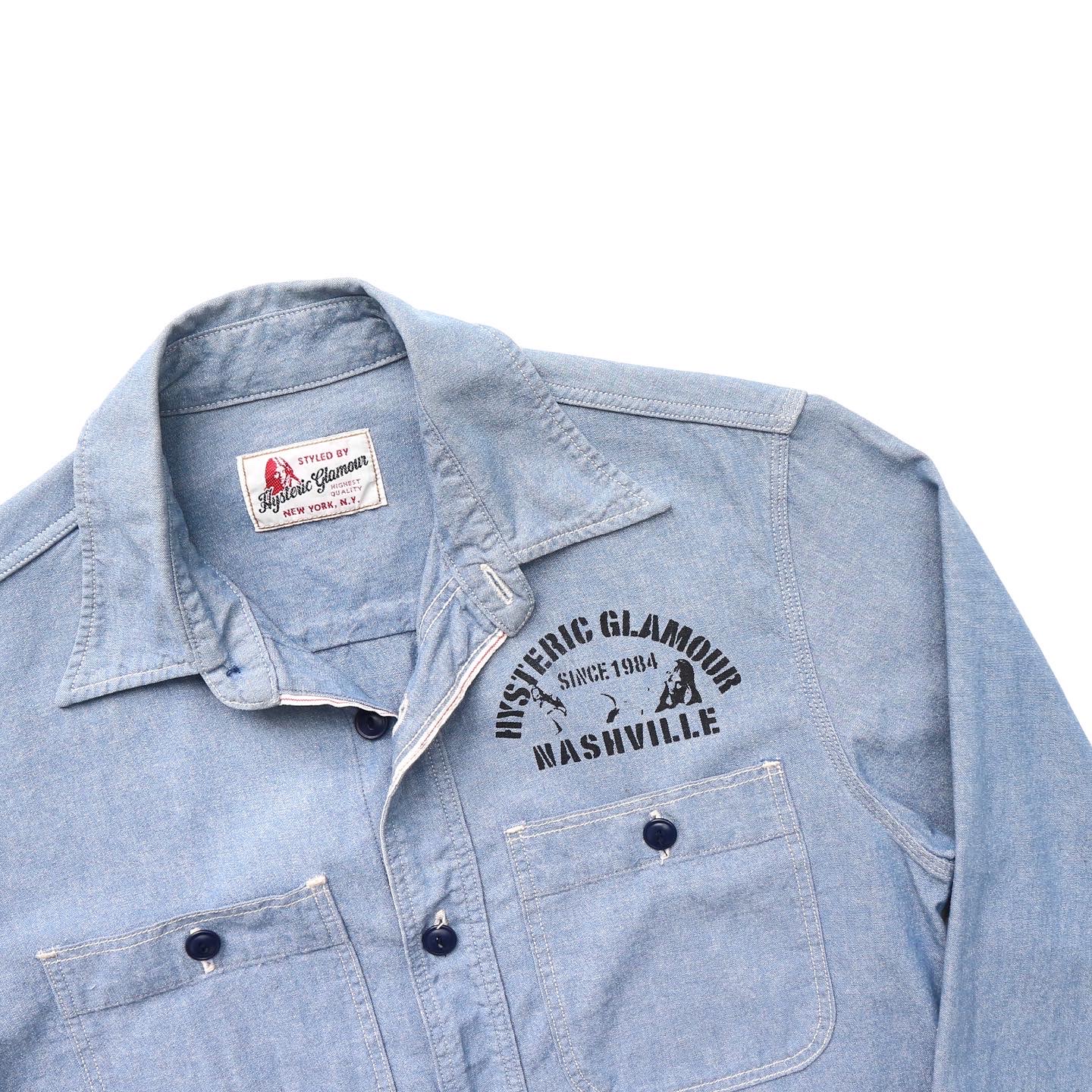 Hysteric Glamour Selvedge Chambray Work Shirt Size XS