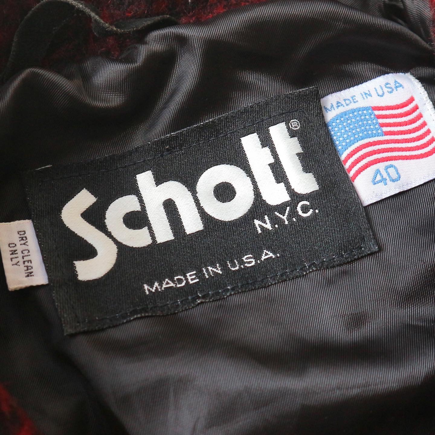 Schott Plaid Wool Mechanic Jacket Size L