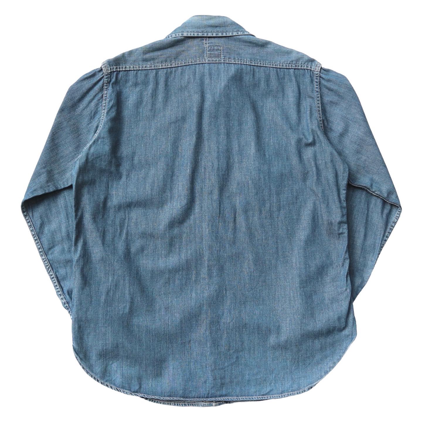 Post O’ Alls Indigo Chambray Work Shirt Size L