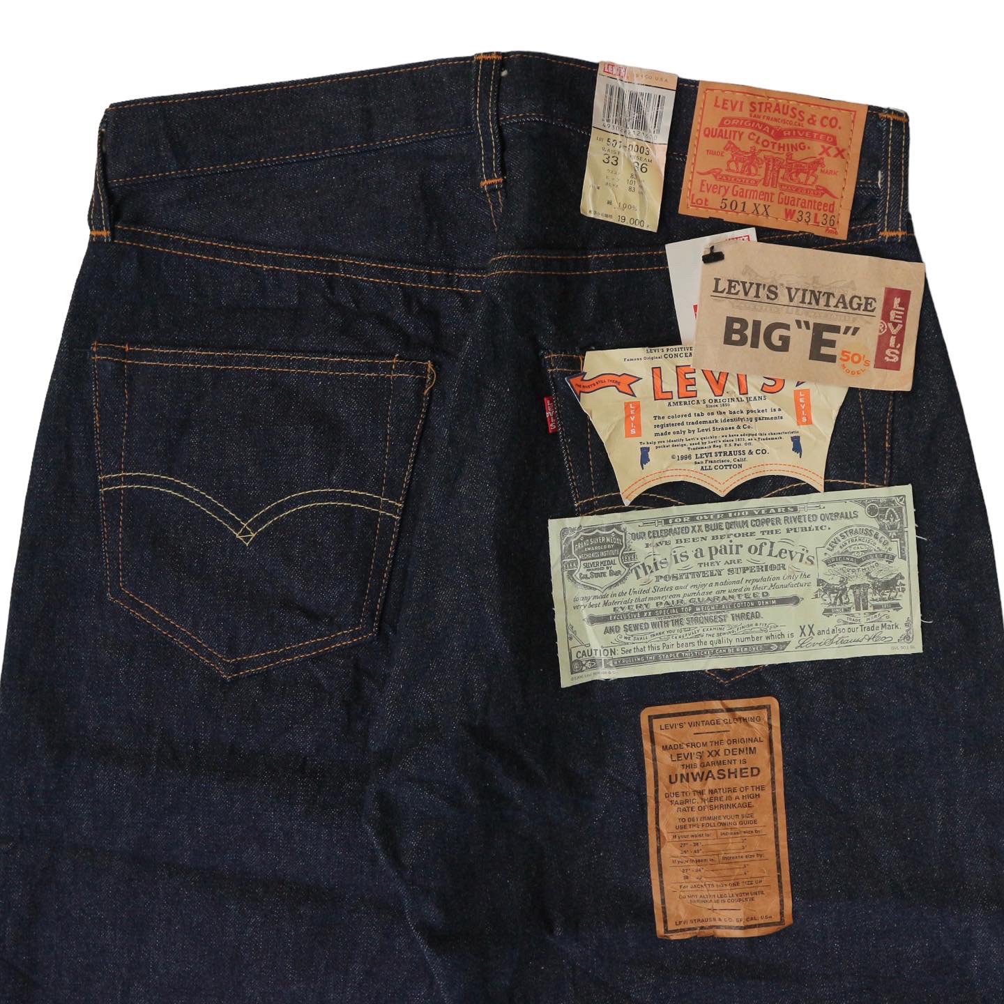 LEVI'S VINTAGE CLOTHING Lot 501XX 1955 Selvedge Denim Jeans Size 33  denimister