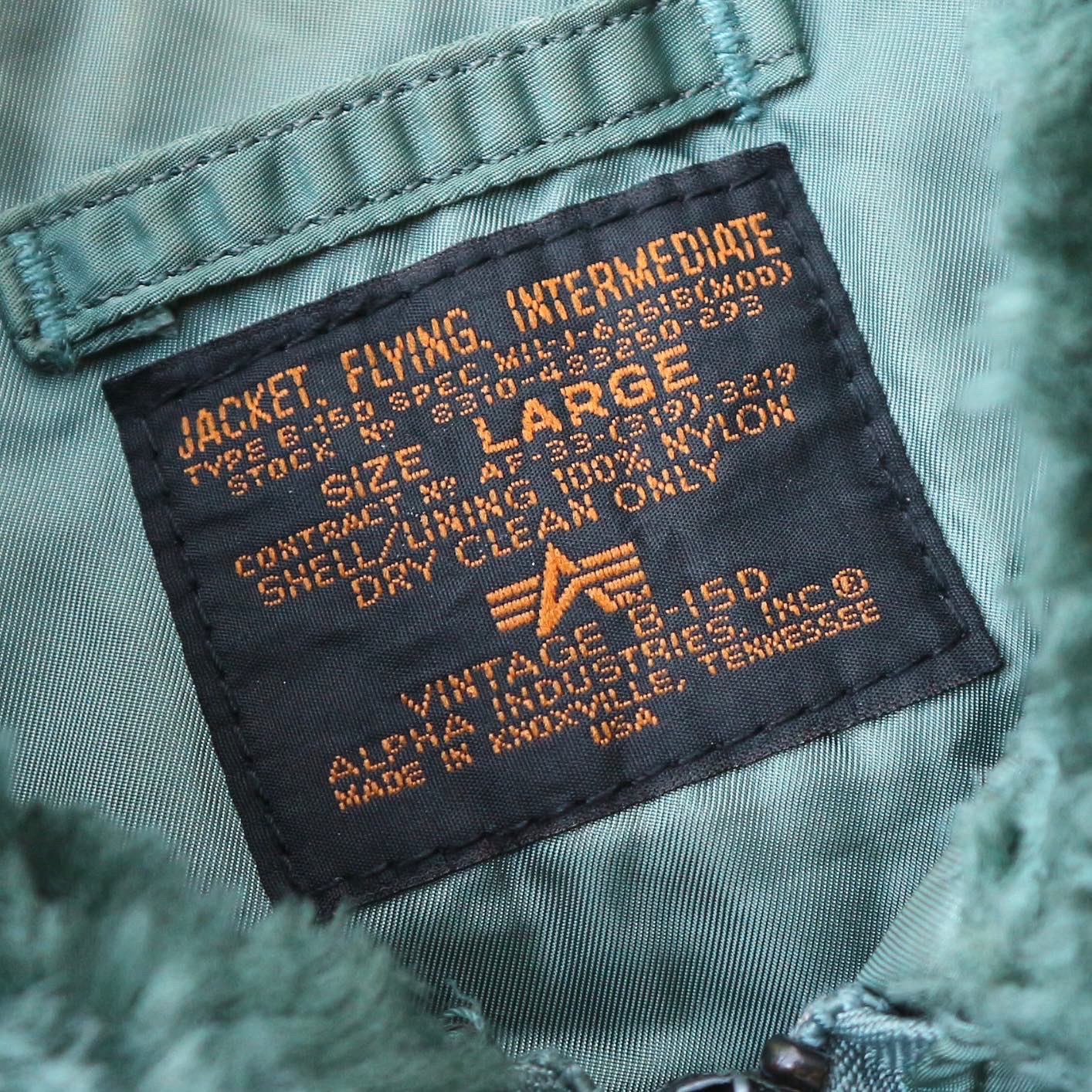 Alpha Industries B-15D Bomber Jacket Size L