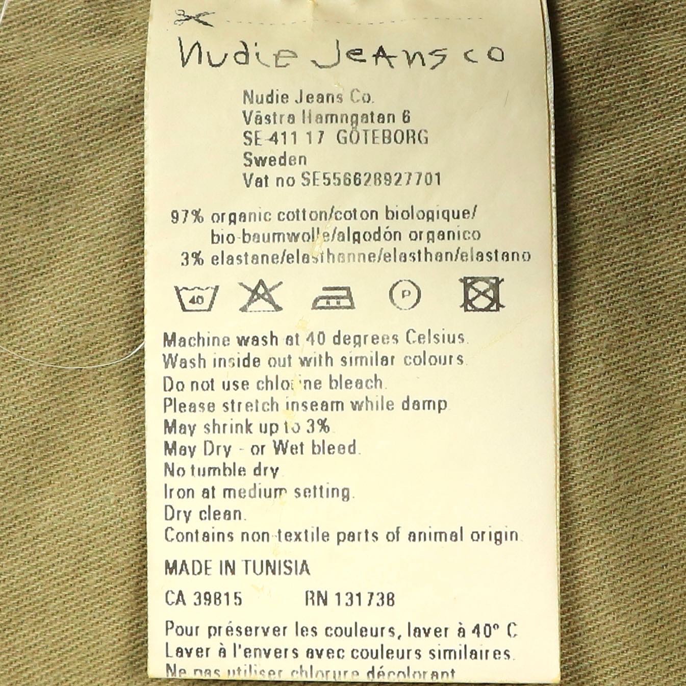 Nudie Jeans Slim Fit Khaki Pants Size 33
