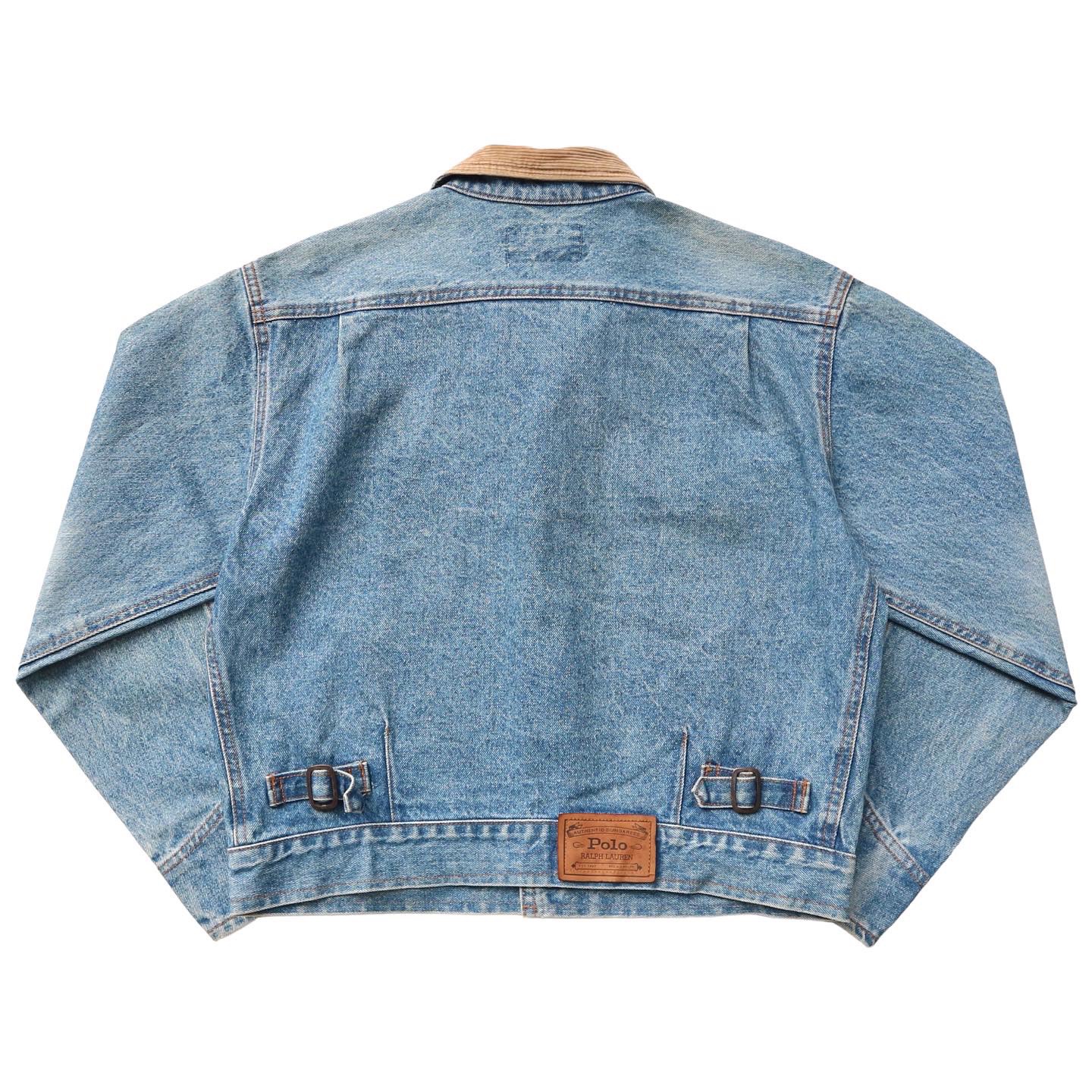 Polo by Ralph Lauren Cord-collar Denim Jacket Size Women’s M