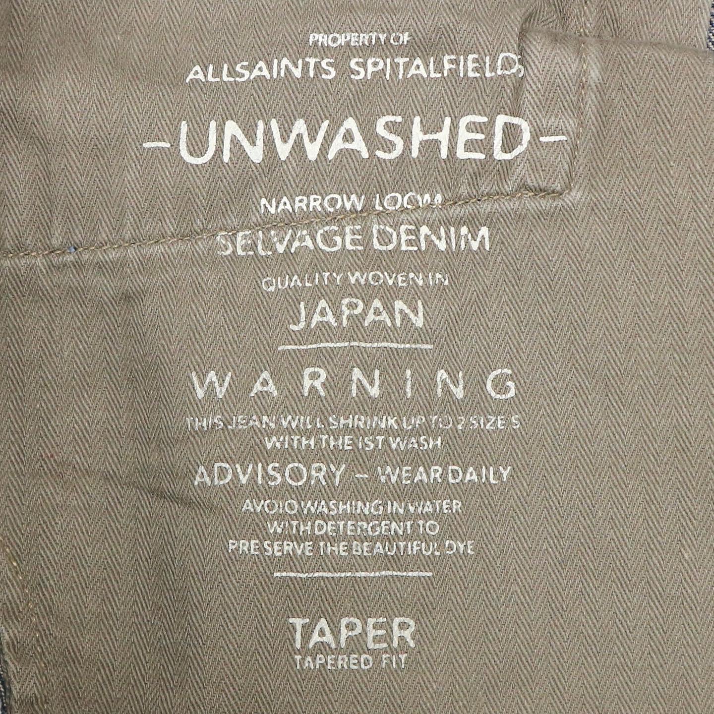 Allsaints Selvedge Denim Jeans Size 29
