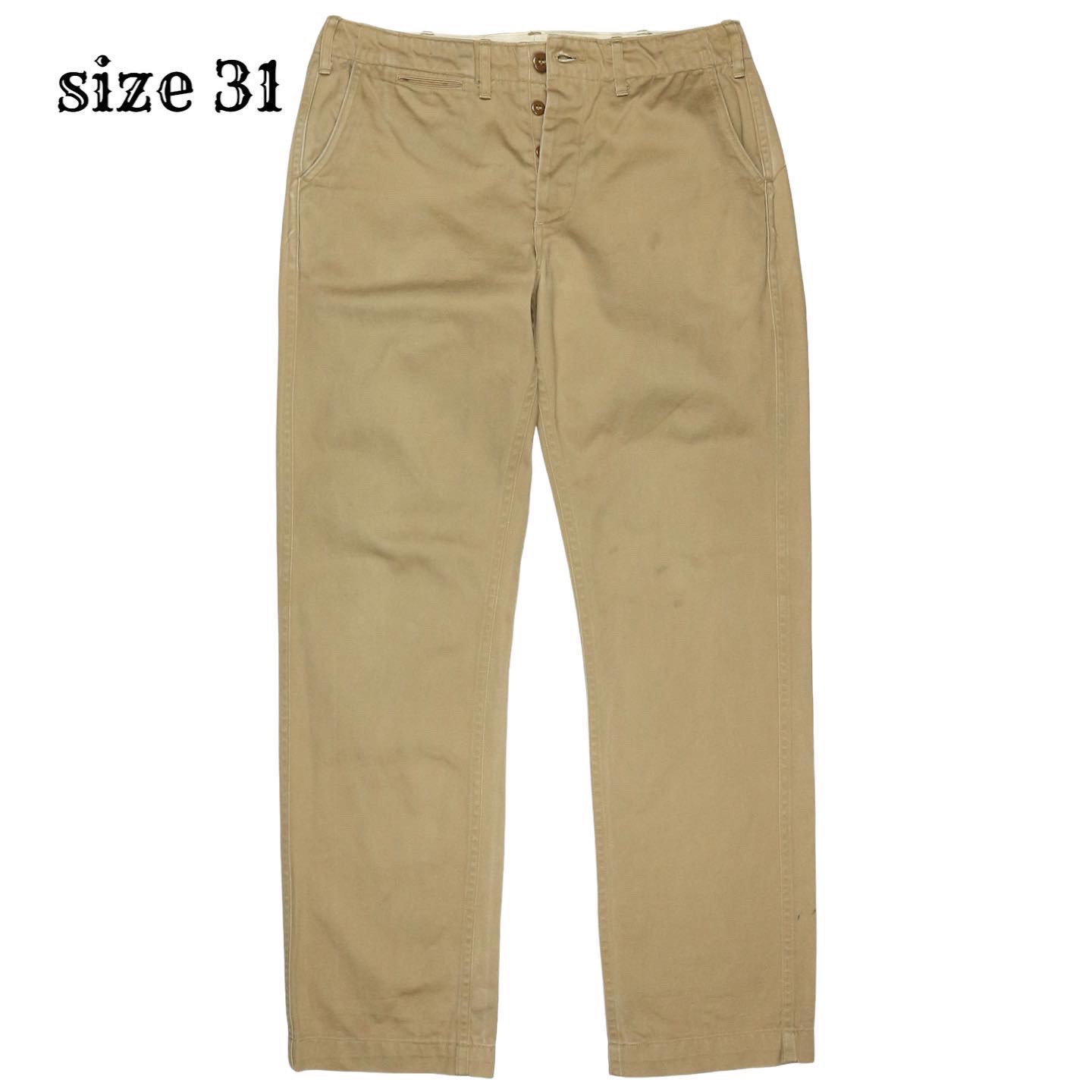 Beams Japan Type Officer Khaki Trousers Size 31