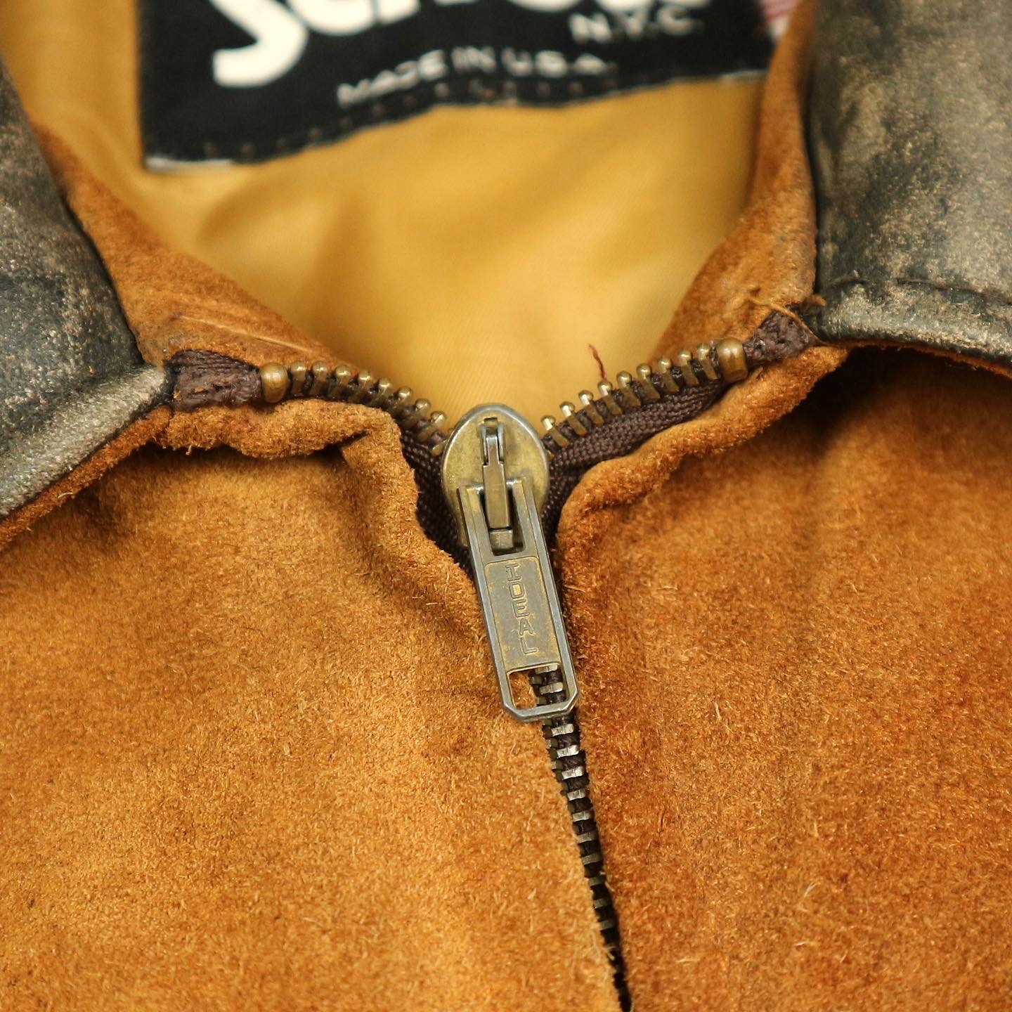 Schott Suede Leather-collar Jacket Size L