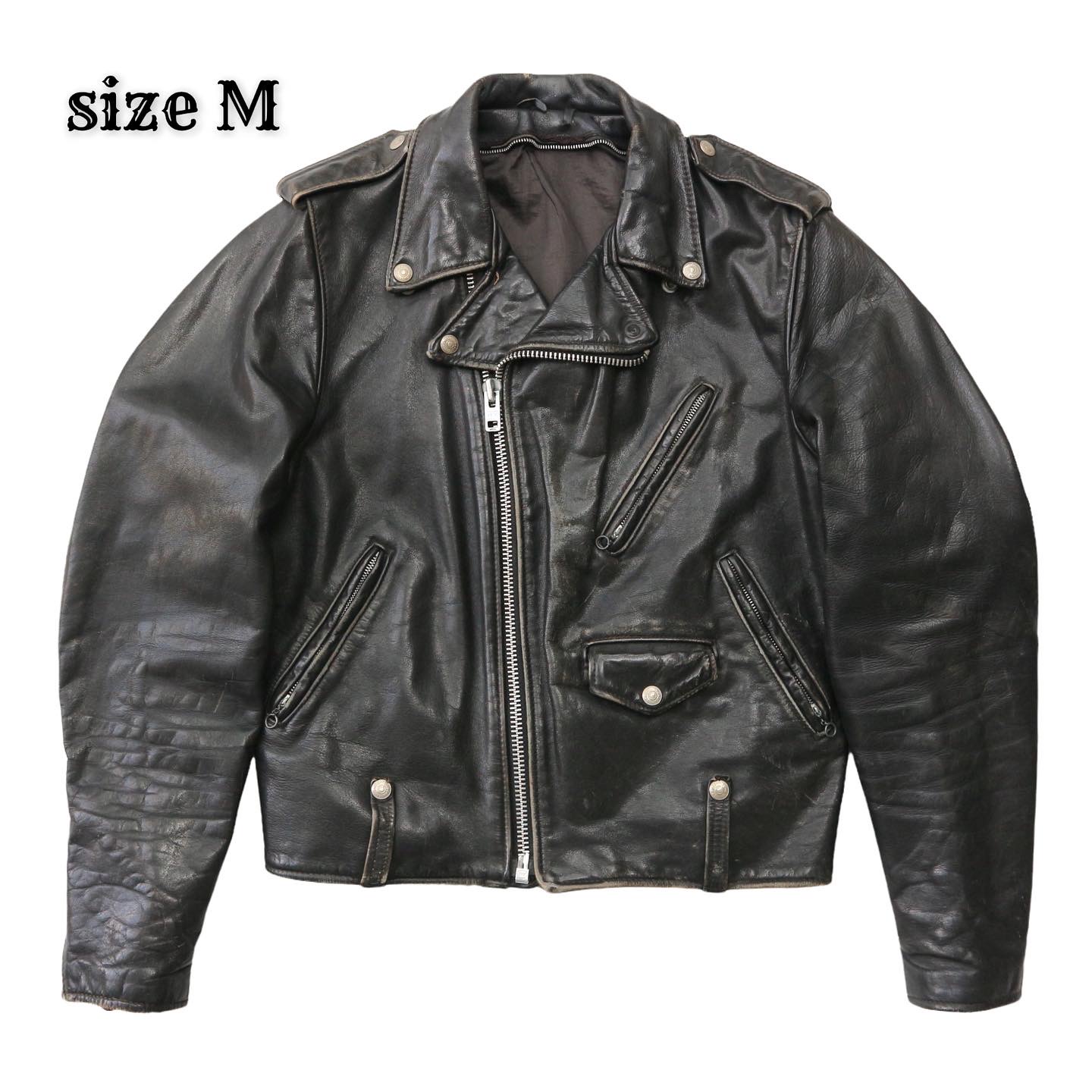 Schott 125 Biker Leather Jacket Size M