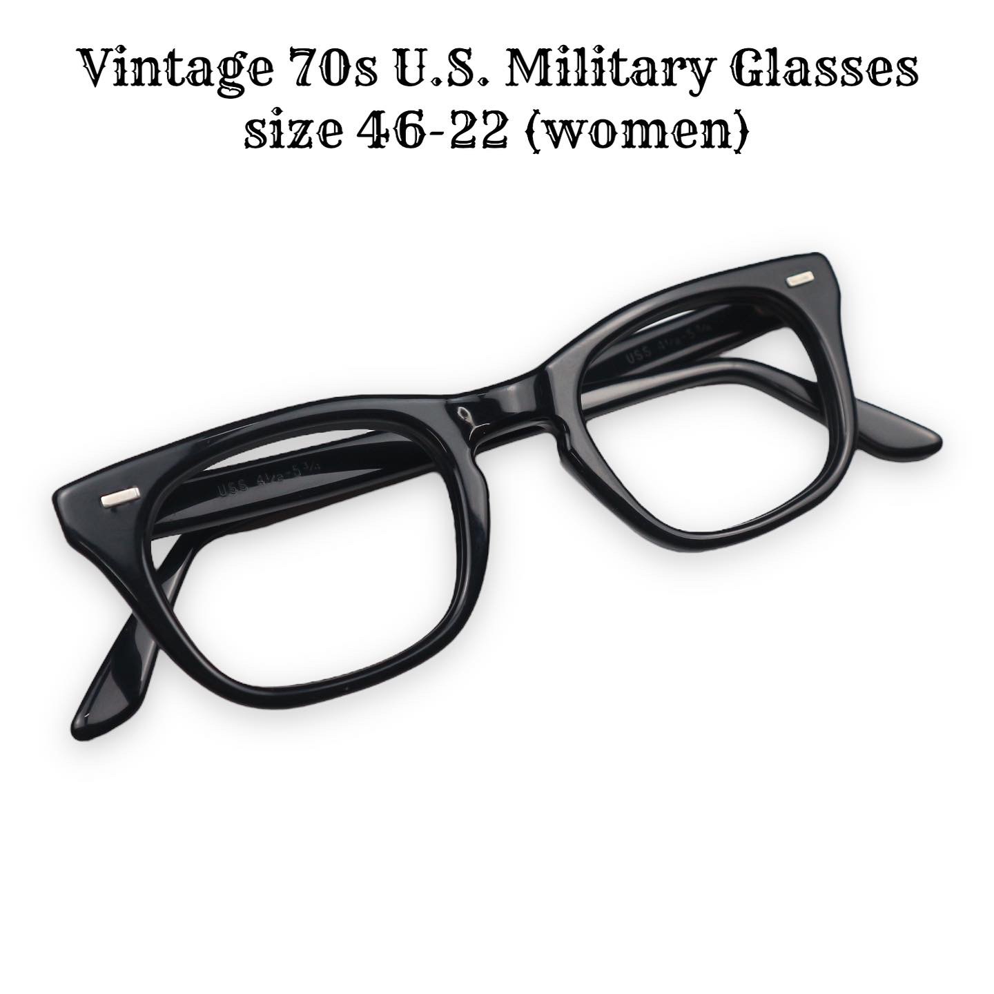 Vintage 70s U.S. Military Glasses Size 46-22 Women