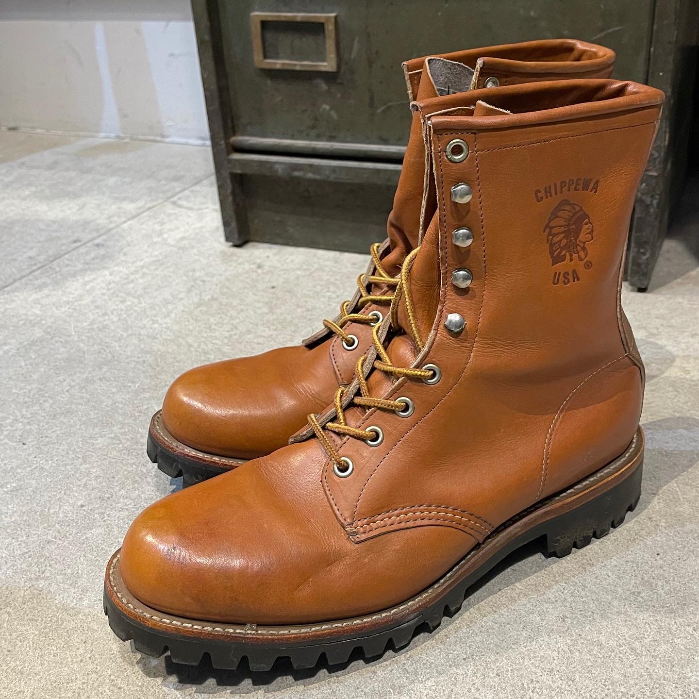 90s Chippewa Logger Boots Size 9D
