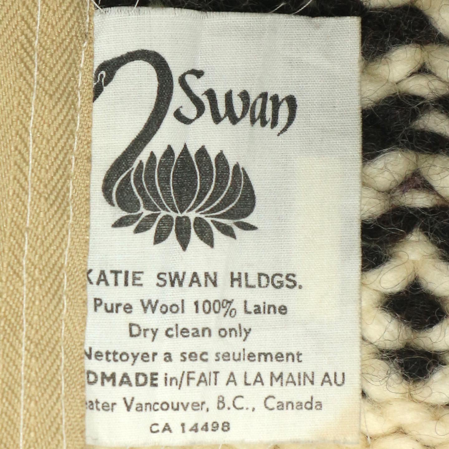 Swan Heavy Wool Cowichan Sweater Size S